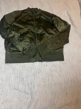 City Streets Olive Green Bomber Jacket – Kids Size Large